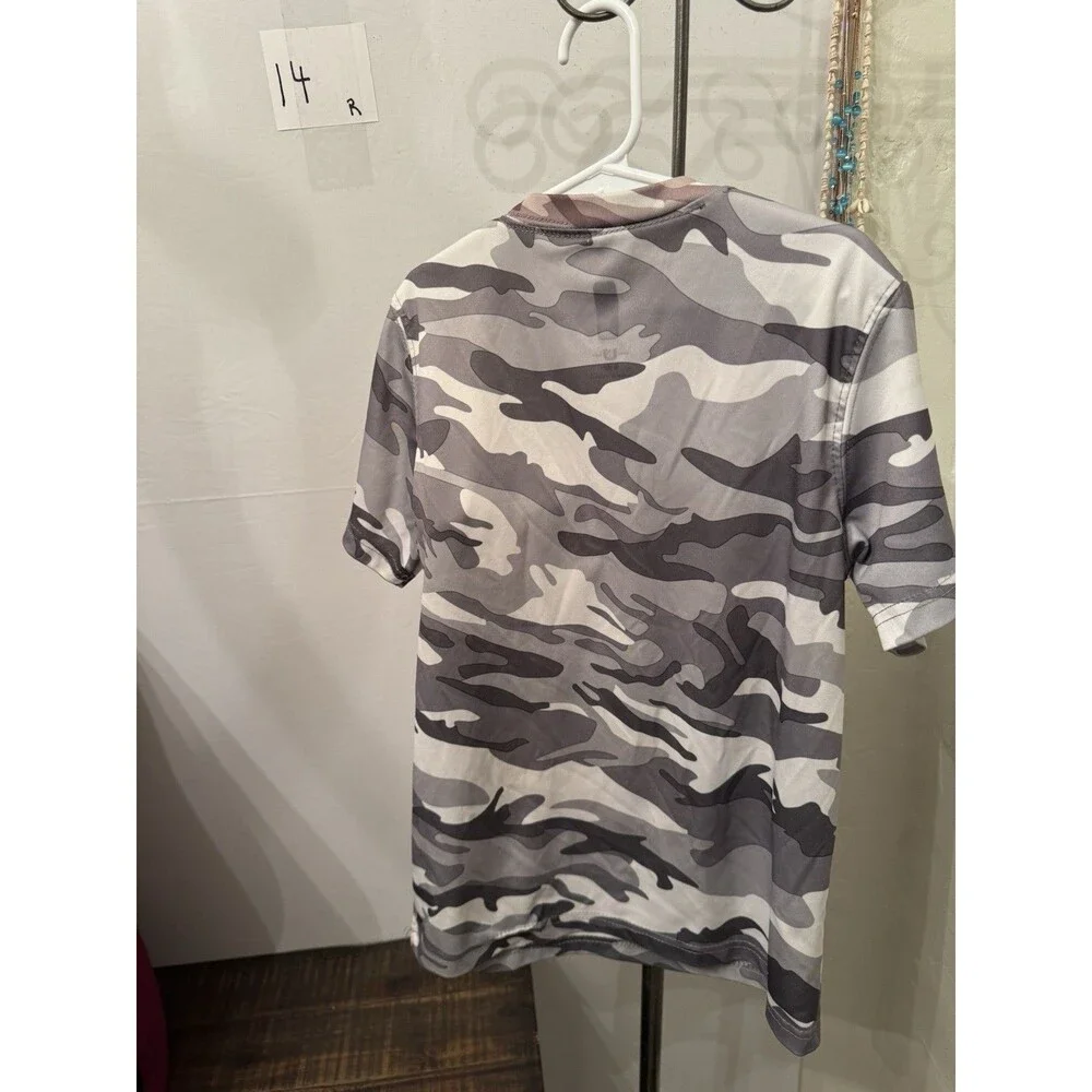 Utah Jazz NBA Youth Small Gray Camo Performance T Shirt Basketball Graphic Tee